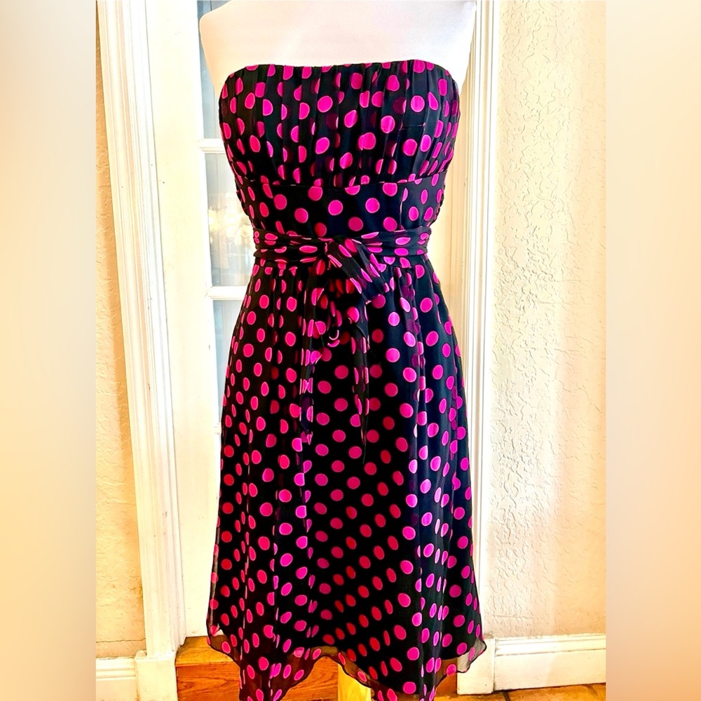 EUC SZ 2 Nanette Lepore Strapless Silk Chiffon Corset Dress
